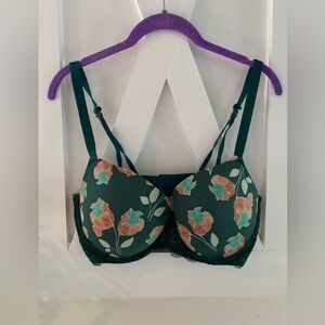 Auden The Daydreamer 38DD Green Garden Goddess Bra Floral Print Supportive Lift